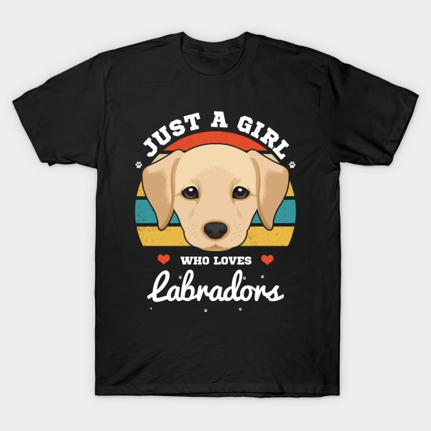 Just a Girl Who Loves Labradors T-Shirt by Jamrock Designs